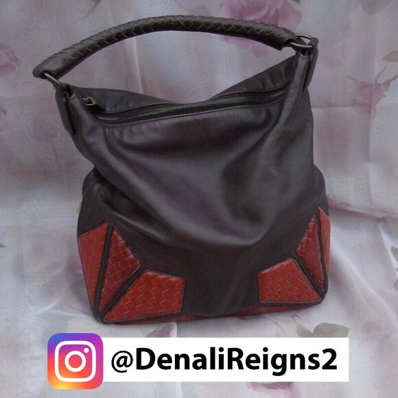 EUC BOTTEGA VENETA Large Leather Purple Eggplant Hobo Bag - Picture 4 of 16